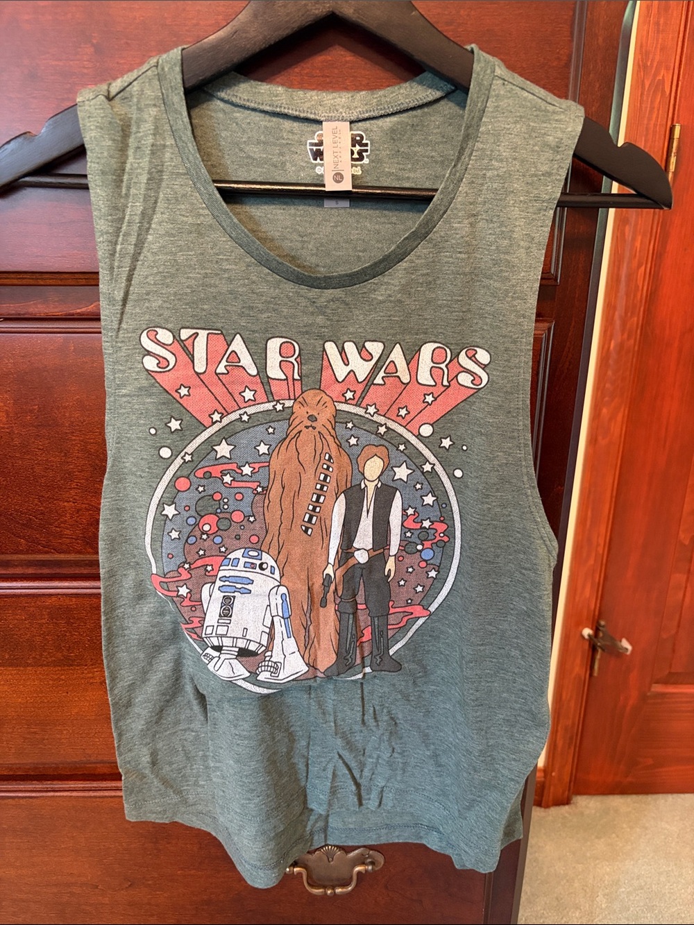 Next Level Apparel Green Star Wars Graphic Tank Top